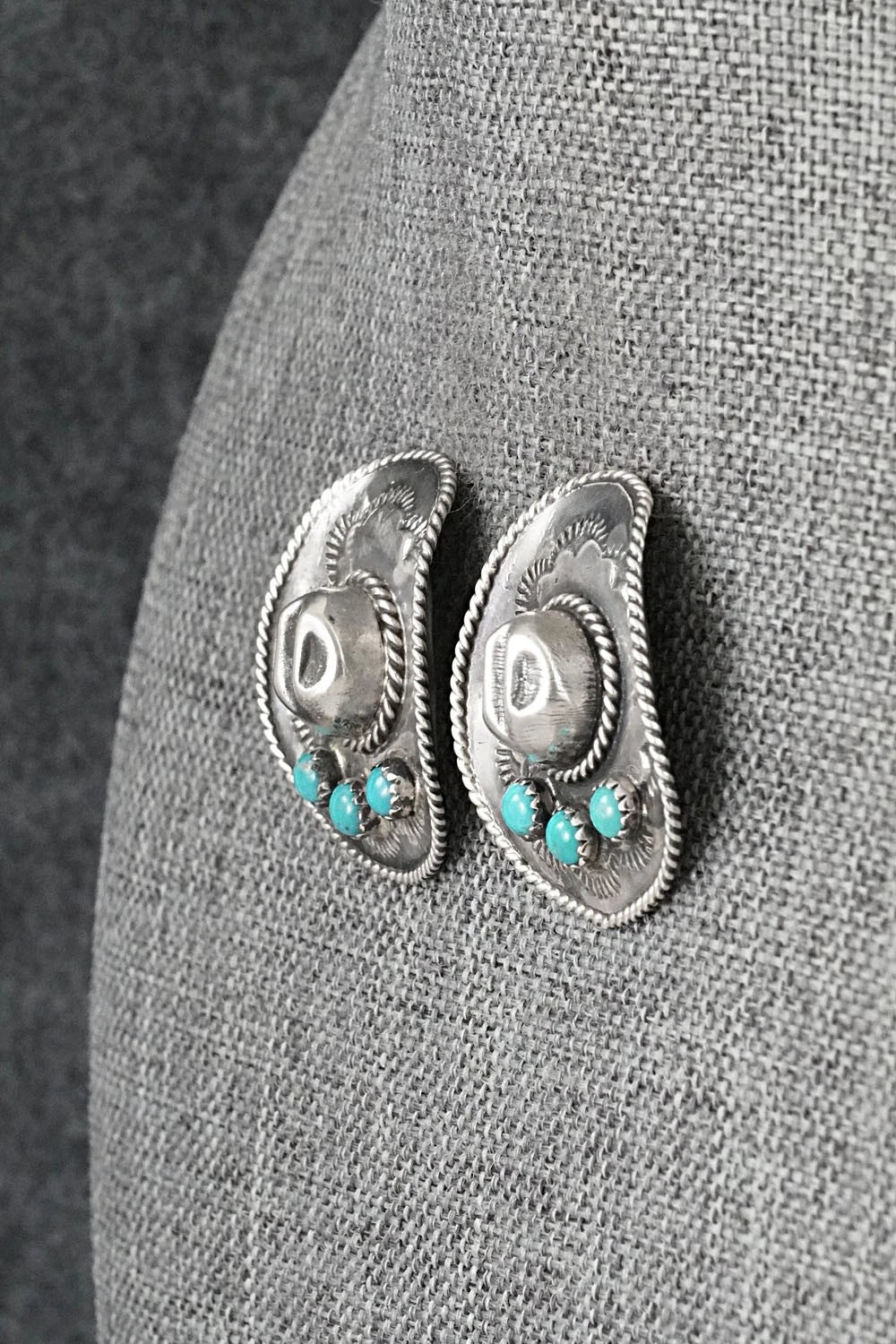 Turquoise & Sterling Silver Earrings - Bobby Platero