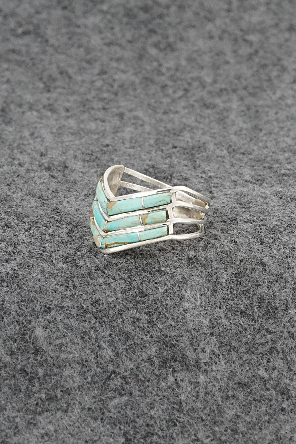 Turquoise & Sterling Silver Ring - Andrew Enrico - Size 8