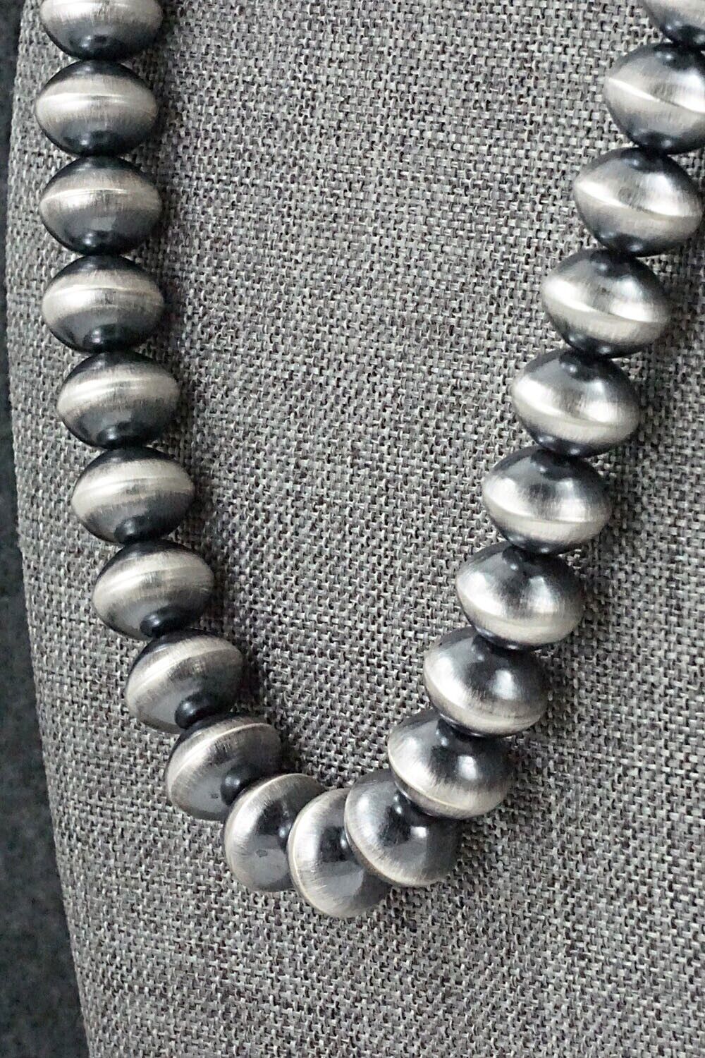 Sterling Silver Navajo Pearl Necklace 22" - Tonisha Haley