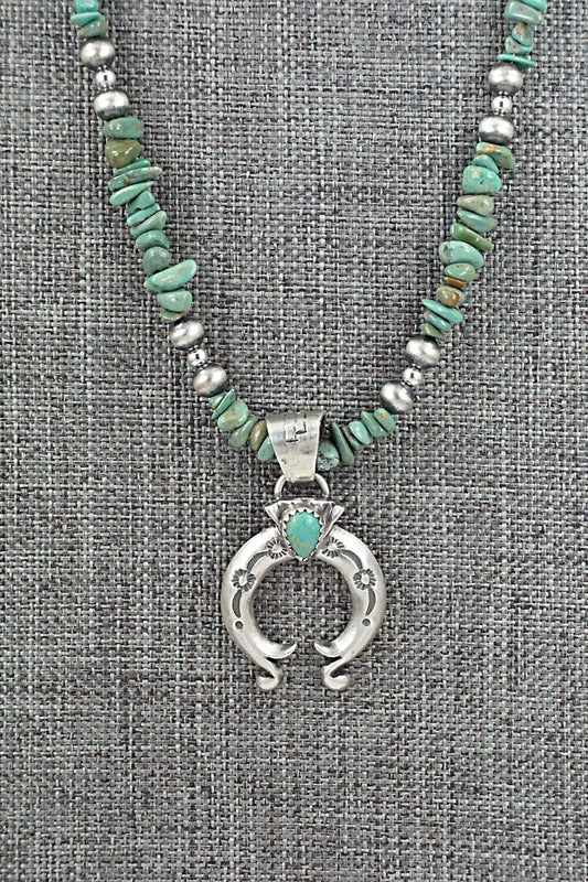 Turquoise & Sterling Silver Necklace 18" - Louise Joe