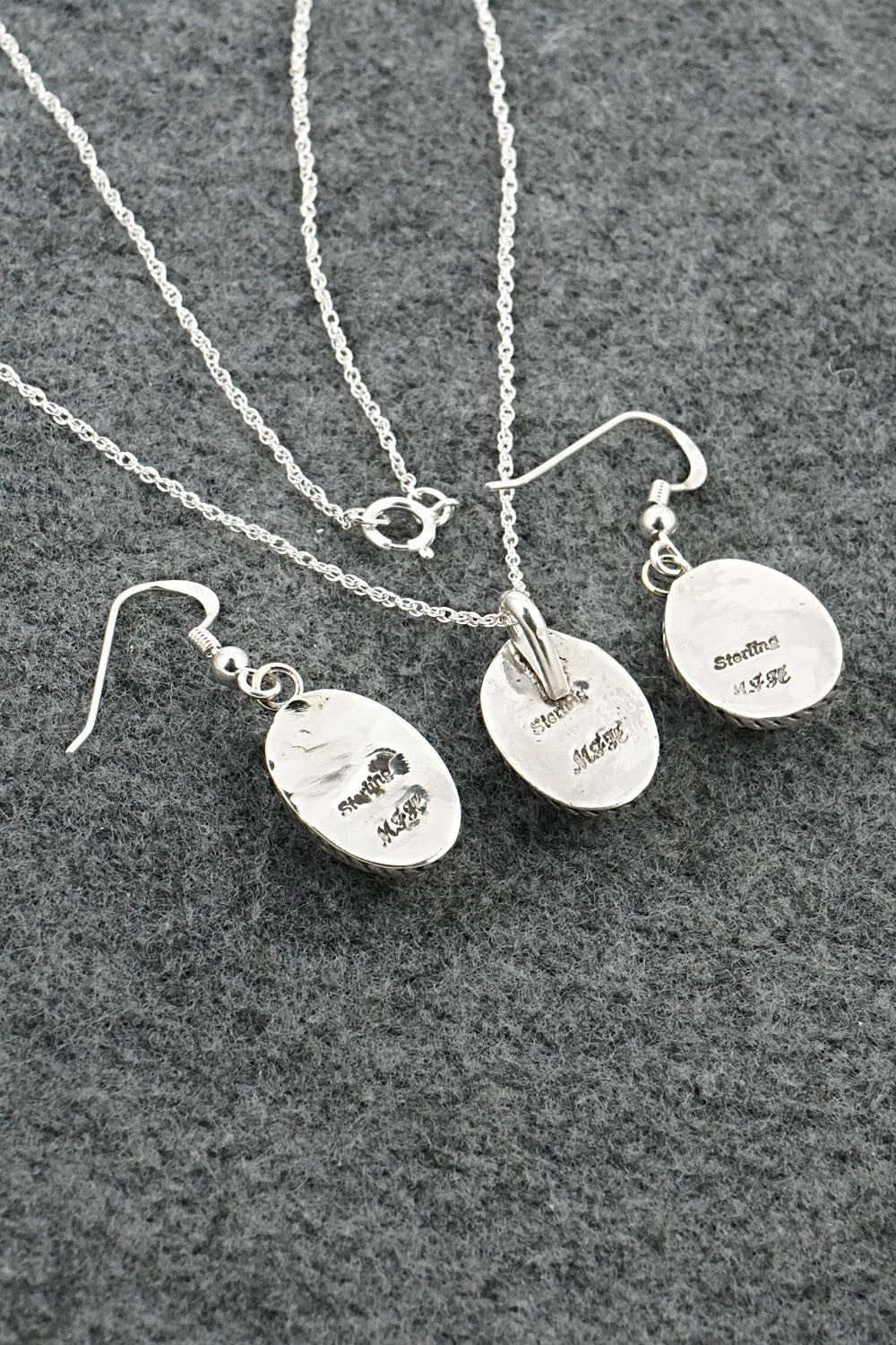 Turquoise & Sterling Silver Necklace Set - Murray Hannaweeka