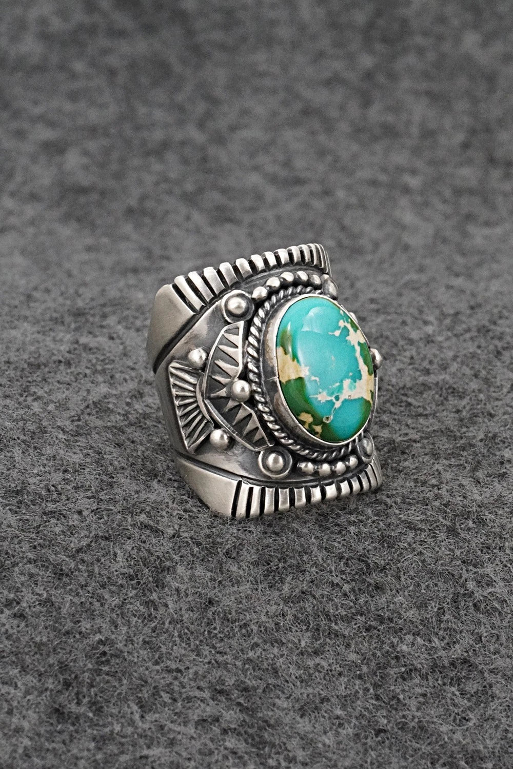 Turquoise & Sterling Silver Ring - Derrick Gordon - Size 7.5