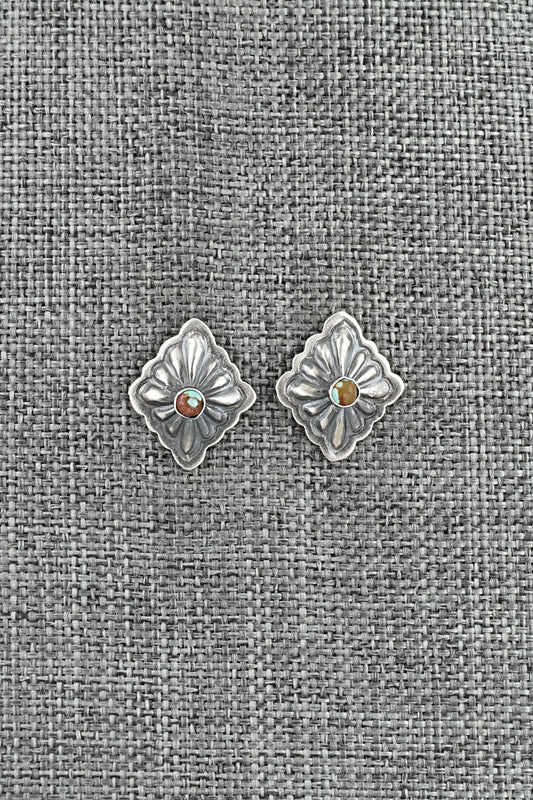 Turquoise & Sterling Silver Earrings - Terry Charlie