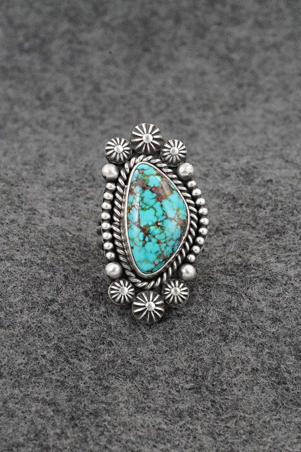 Turquoise & Sterling Silver Ring - Michael Calladitto - Size 7.5