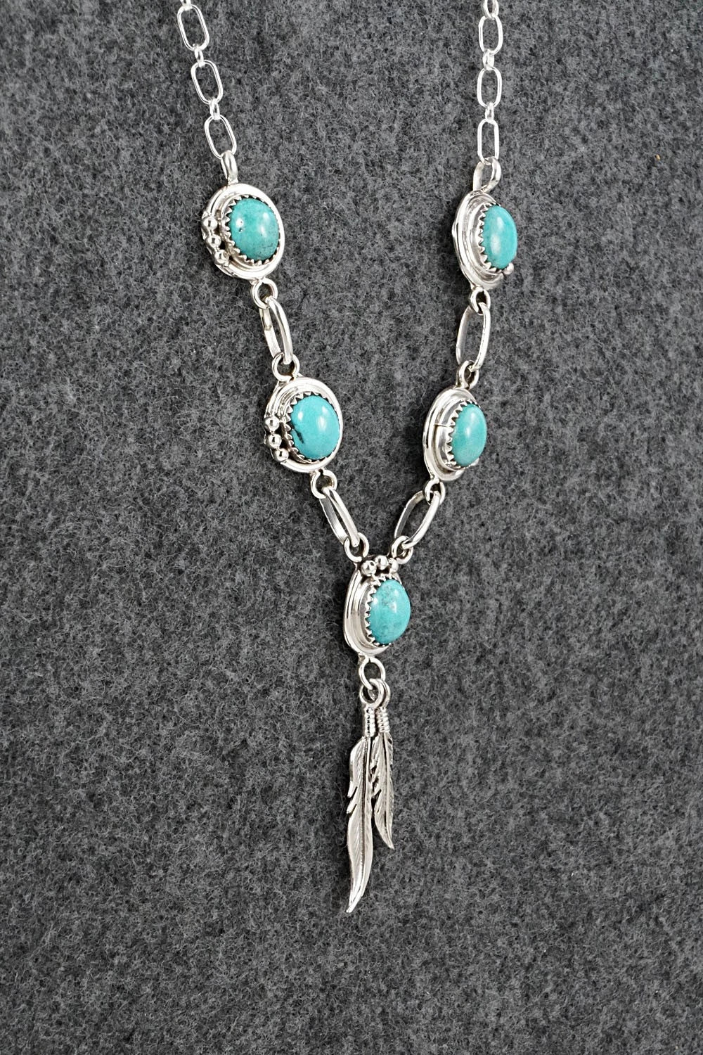 Turquoise & Sterling Silver Necklace - Verley Betone