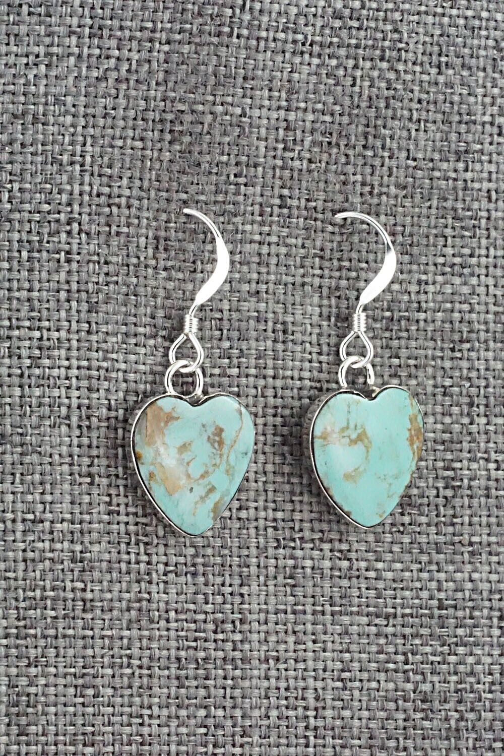 Turquoise and Sterling Silver Earrings - Sonyei Coho