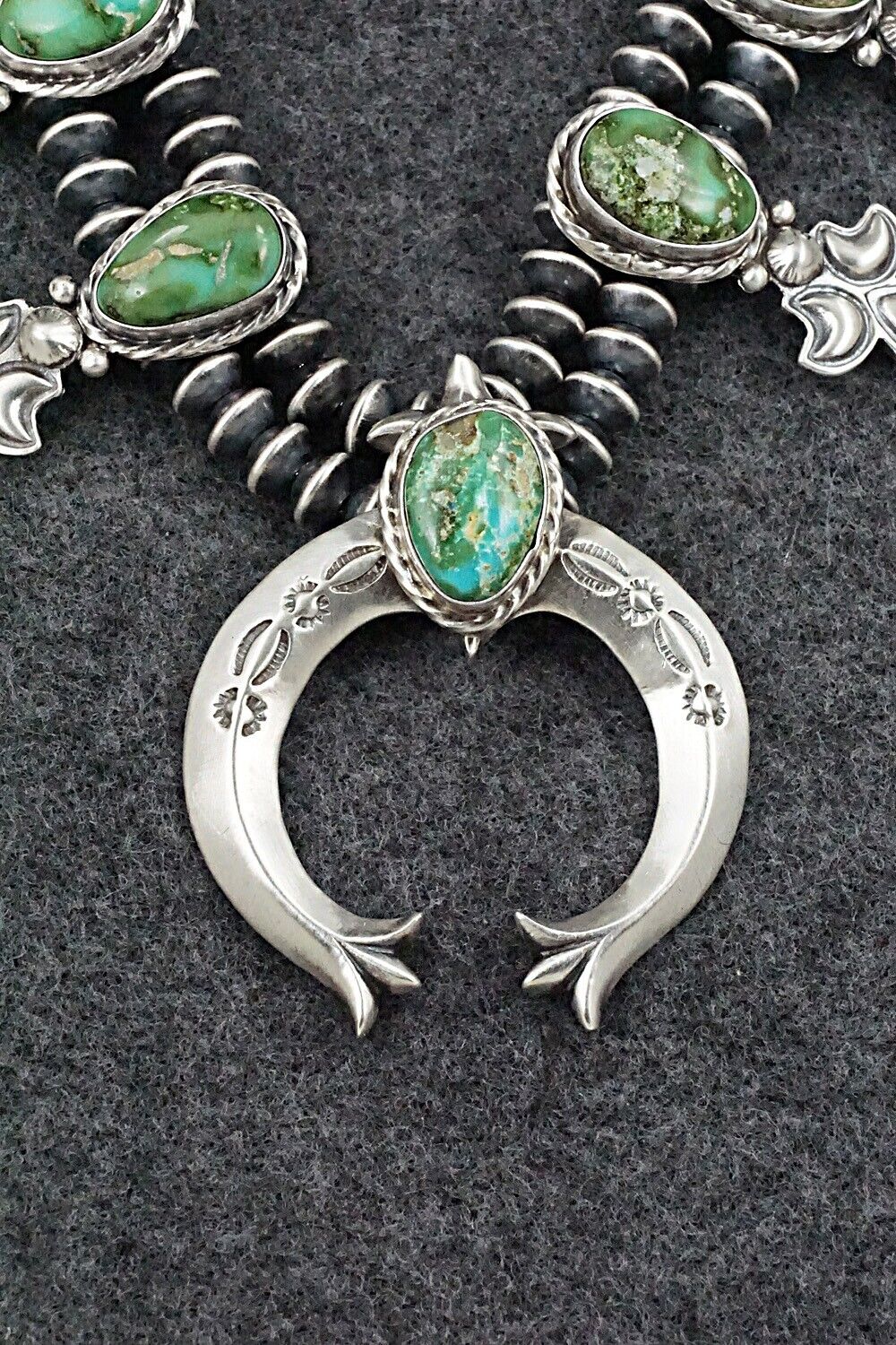 Turquoise & Sterling Silver Squash Blossom Set - Adrienne Gordon