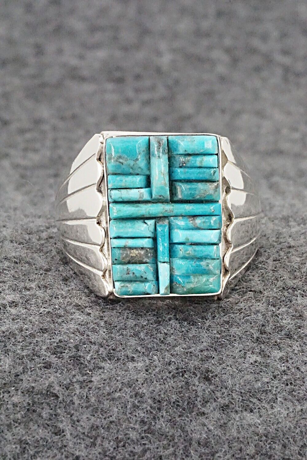 Turquoise & Sterling Silver Ring - Sam Arviso - Size 13