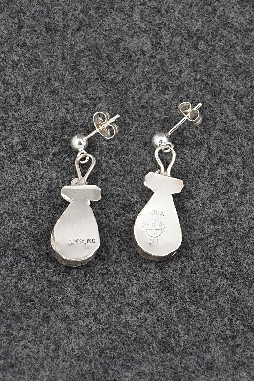 Onyx Inlay & Sterling Silver Earrings - Ola Eriacho