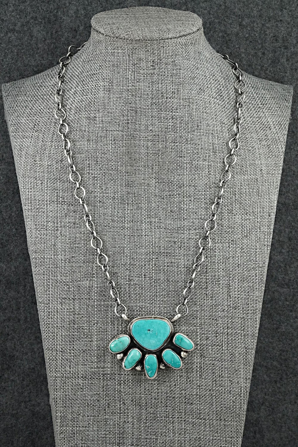 Turquoise & Sterling Silver Necklace - Bobby Johnson