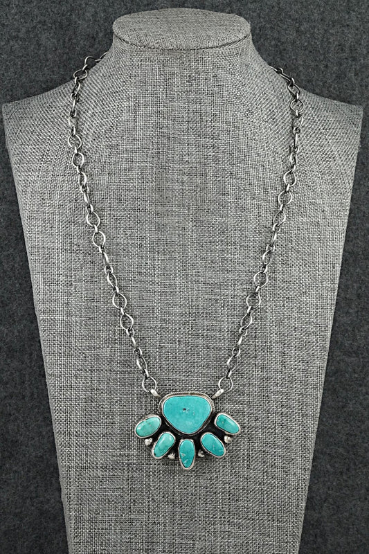 Turquoise & Sterling Silver Necklace - Bobby Johnson
