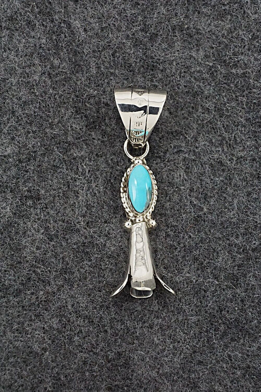 Turquoise & Sterling Silver Pendant - Sonyei Coho