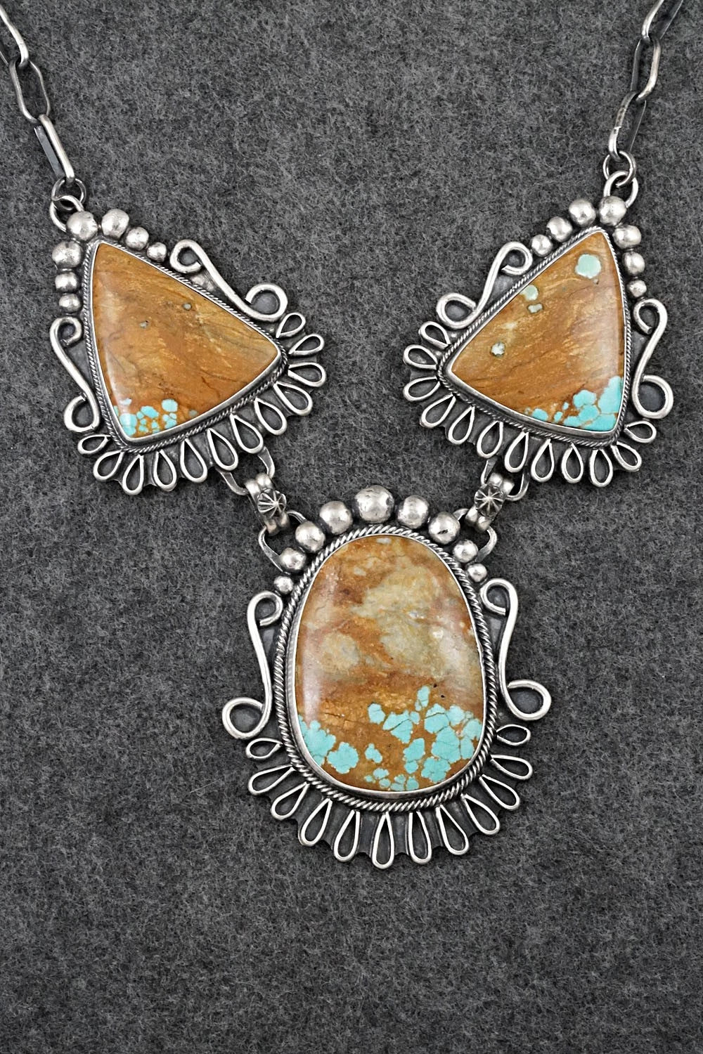 Turquoise & Sterling Silver Necklace and Earrings Set - Bob Becenti