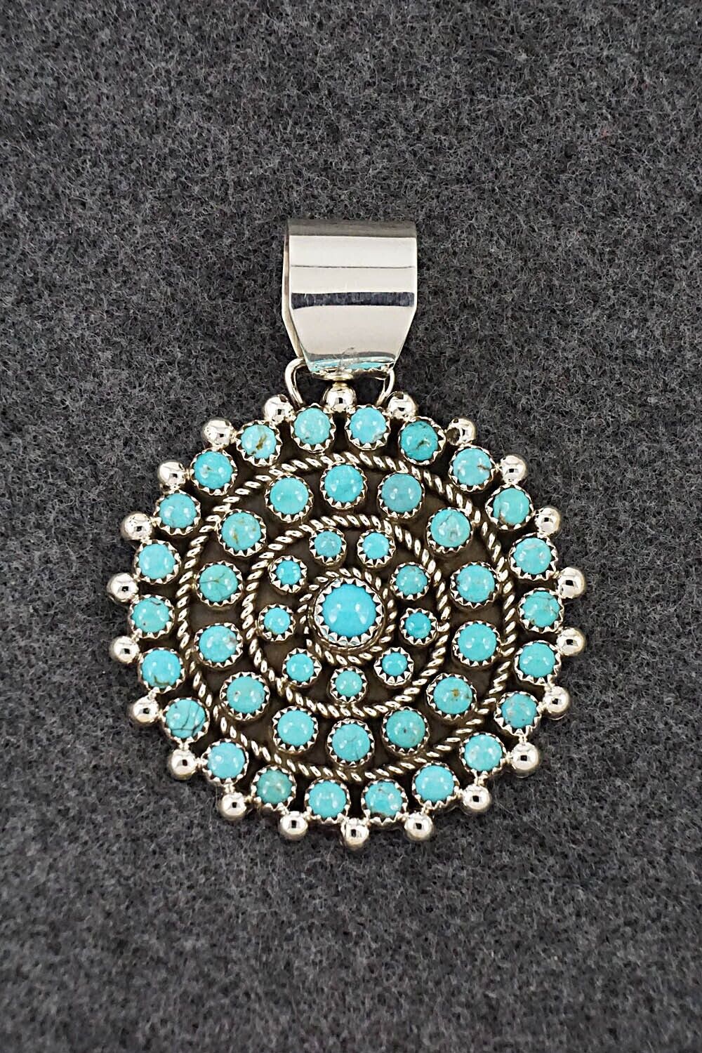 Turquoise & Sterling Silver Pendant - Tomiandra Curley