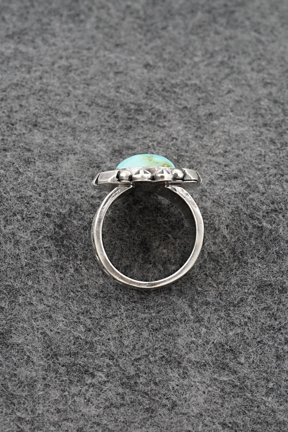 Turquoise & Sterling Silver Ring - Samuel Yellowhair - Size 8