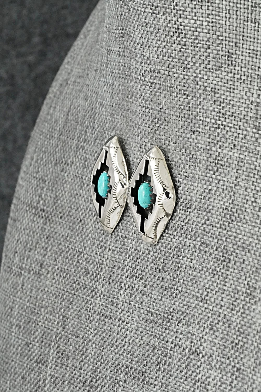 Turquoise & Sterling Silver Earrings - Phil Perry