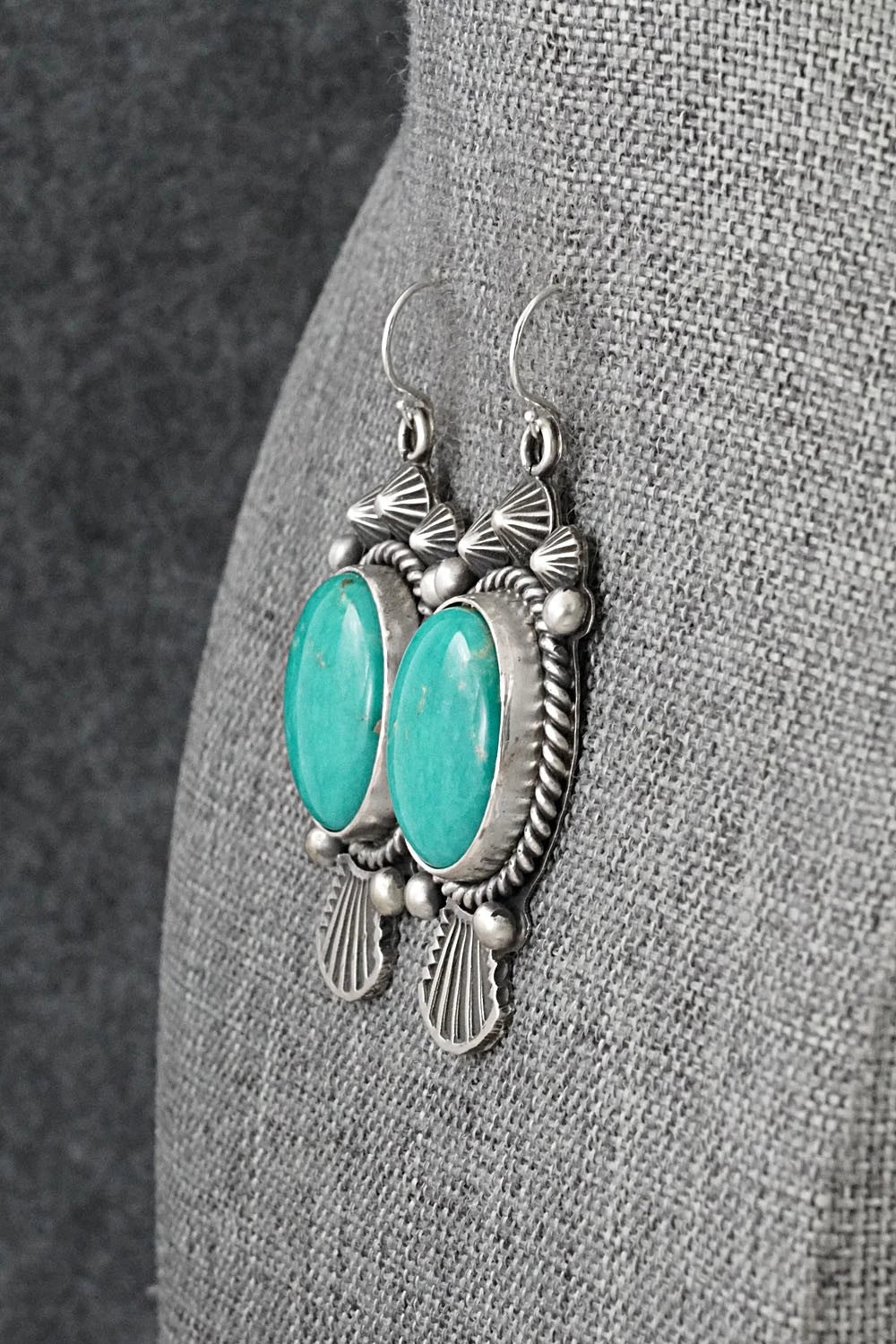 Turquoise & Sterling Silver Earrings - Michael Calladitto