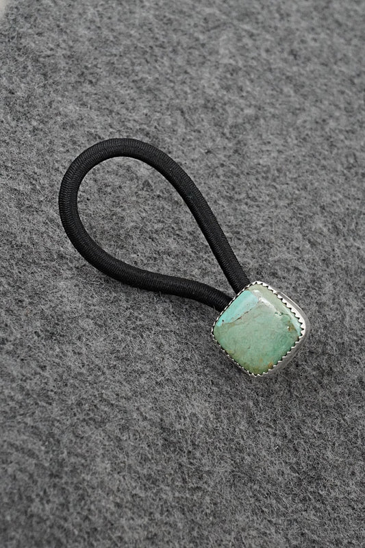 Turquoise & Sterling Silver Hair Tie - Jolene Begay
