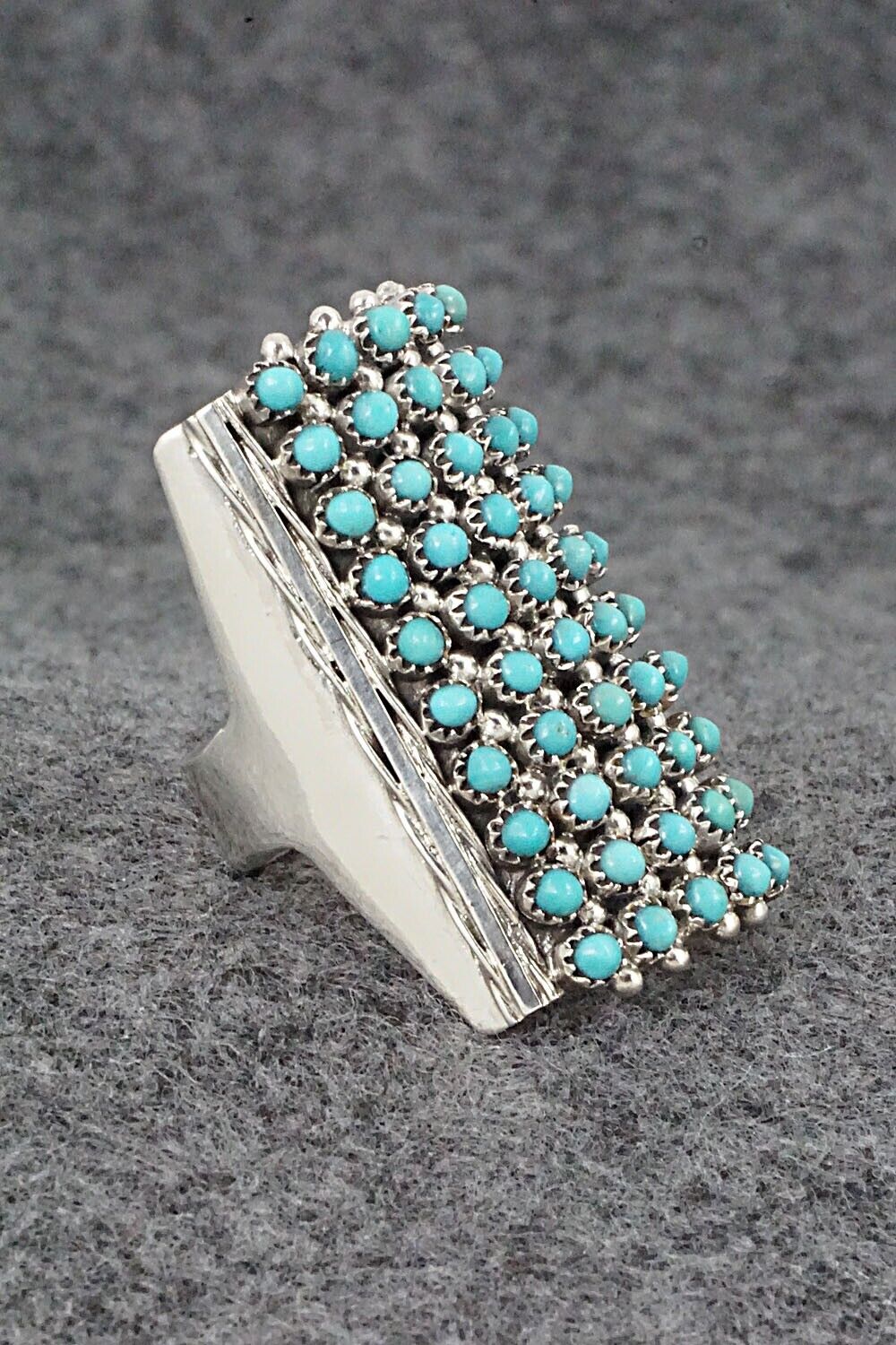 Turquoise & Sterling Silver Ring - Stephen Haloo - Size 8