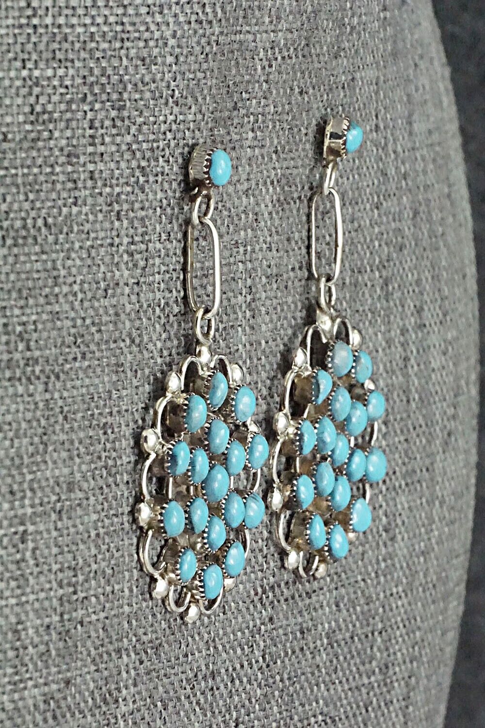 Turquoise & Sterling Silver Earrings - Yvette Kaamasee