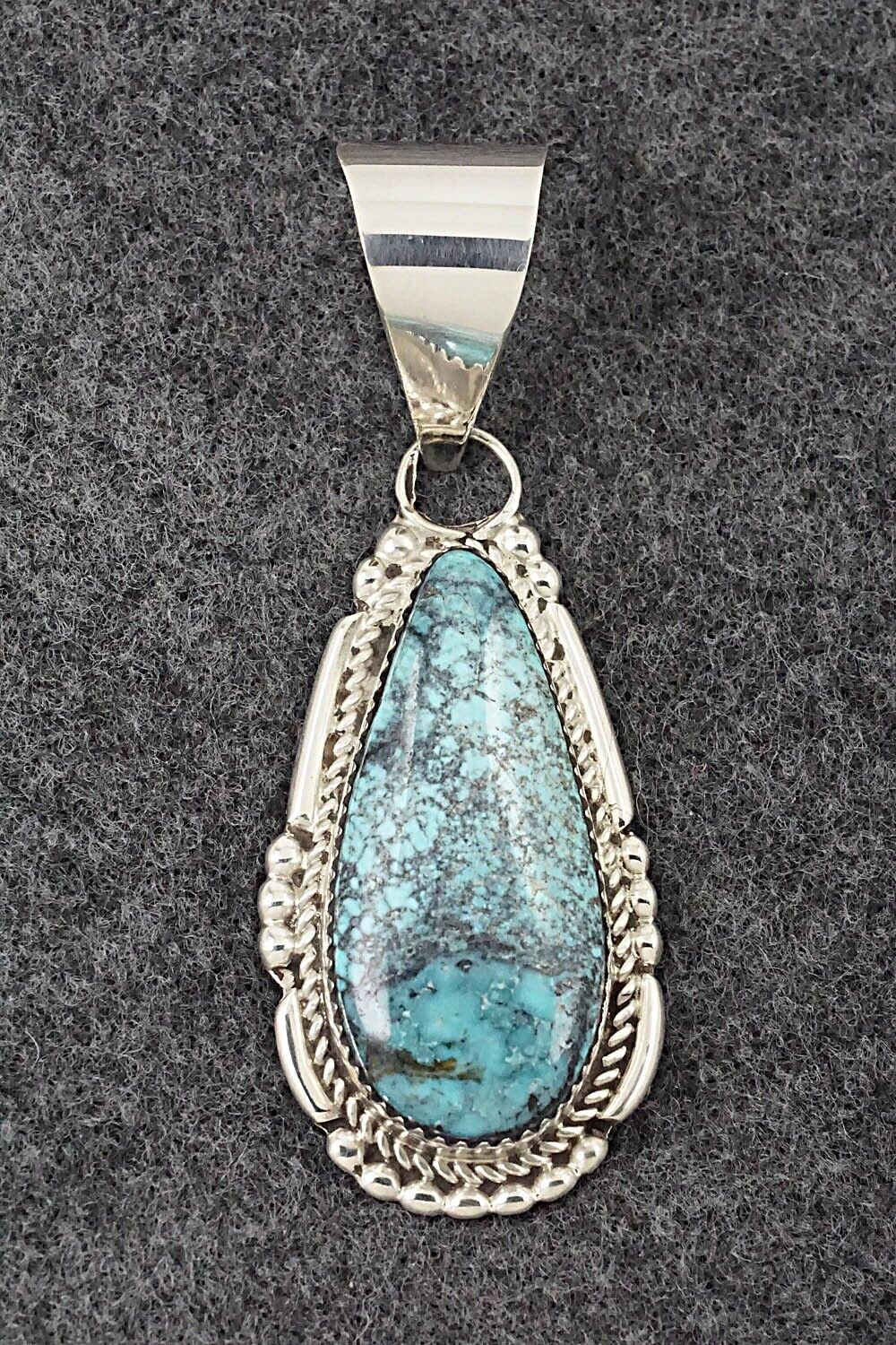 Turquoise & Sterling Silver Pendant - Kenny Calavaza