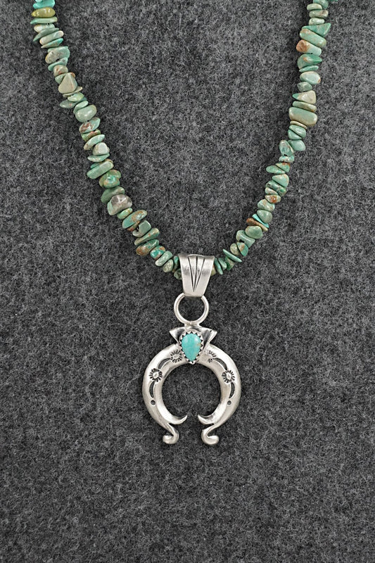 Turquoise & Sterling Silver Necklace 16" - Louise Joe