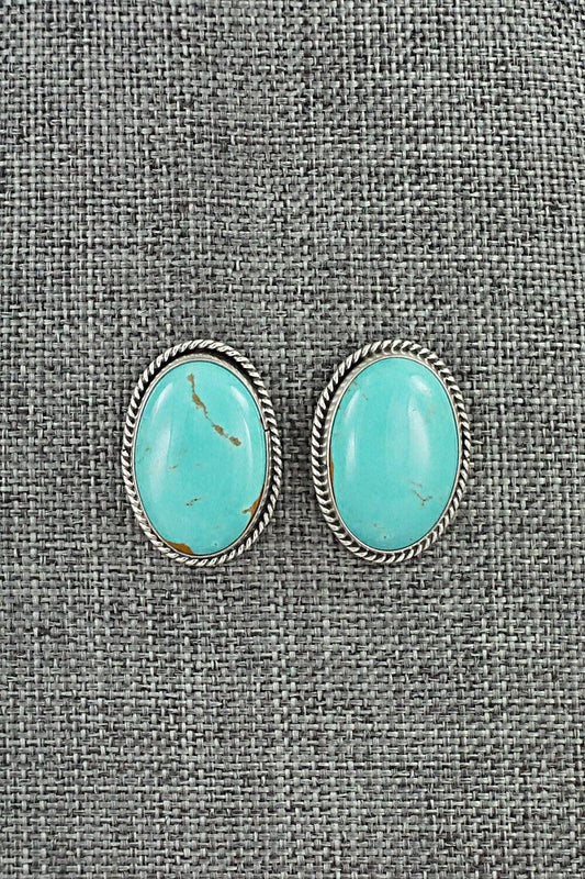 Turquoise & Sterling Silver Earrings - Rena Begay