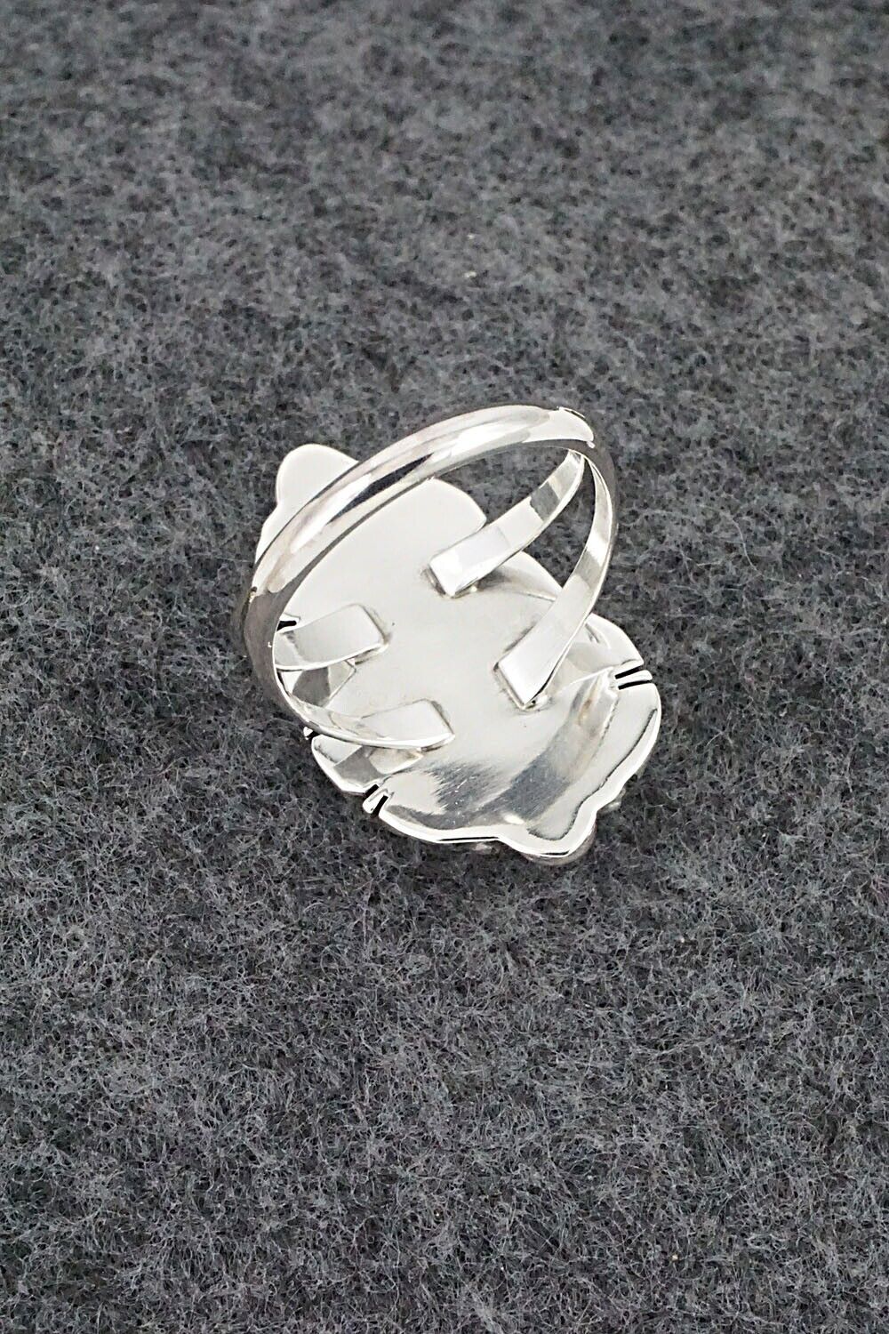Turquoise & Sterling Silver Inlay Ring - James Manygoats - Size 8