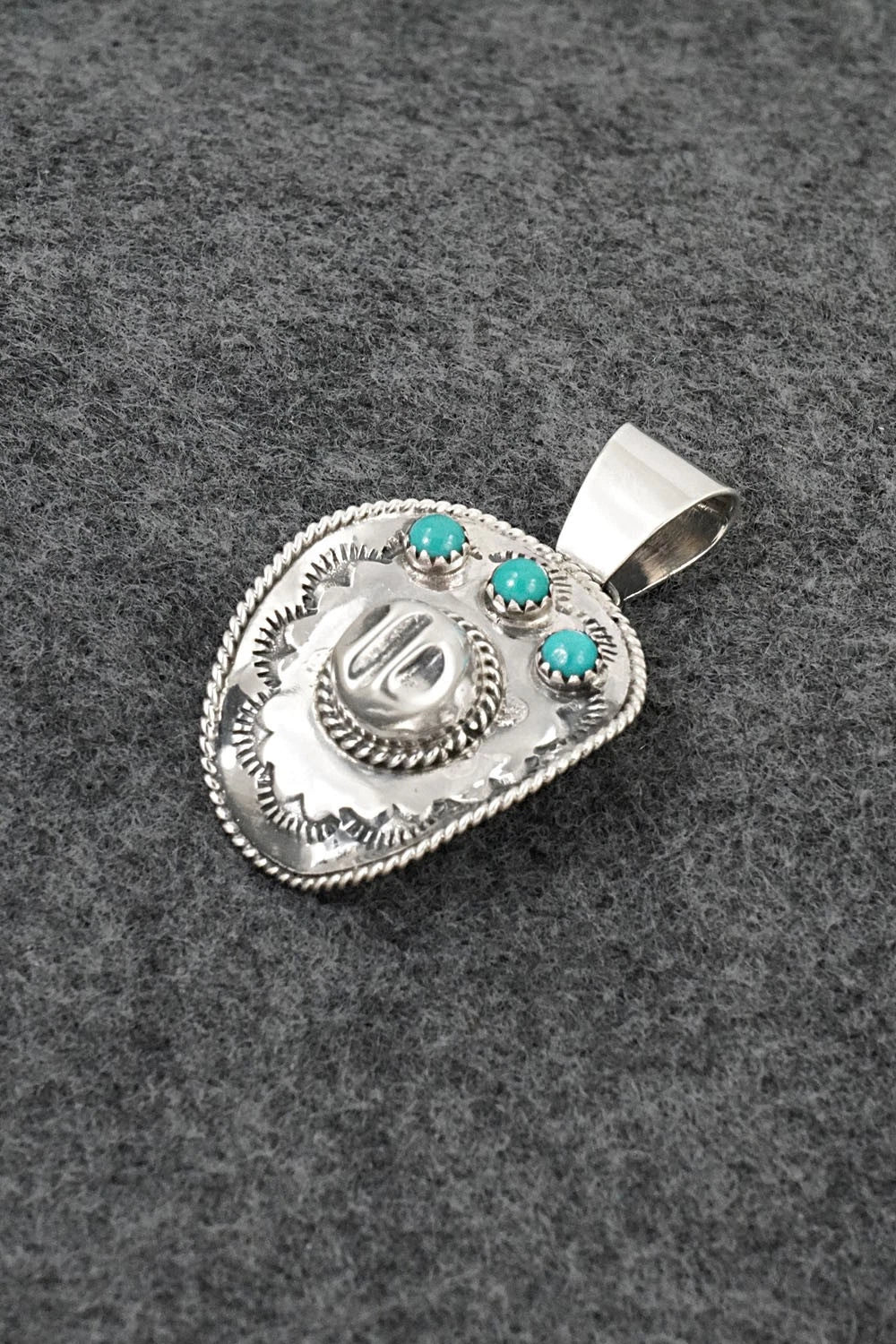 Turquoise & Sterling Silver Pendant - Bobby Platero