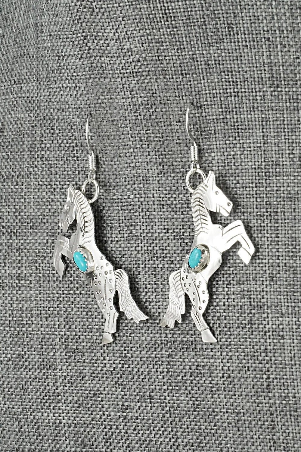 Turquoise & Sterling Silver Earrings - Louise Yazzie