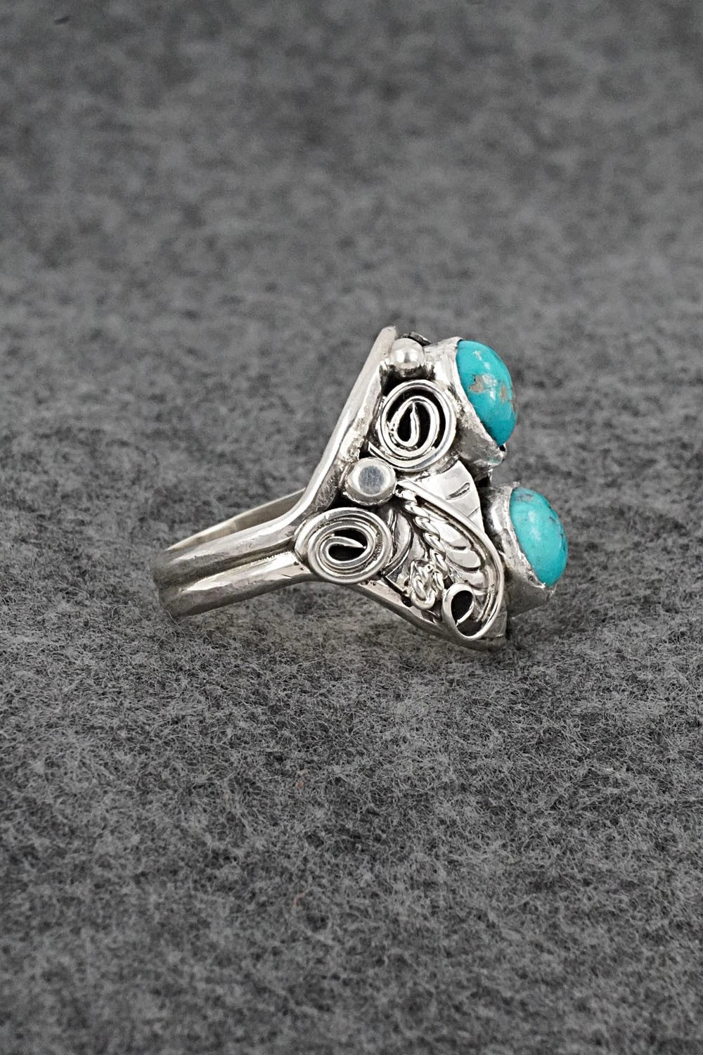 Turquoise & Sterling Silver Ring - Lauren Brown - Size 11.5