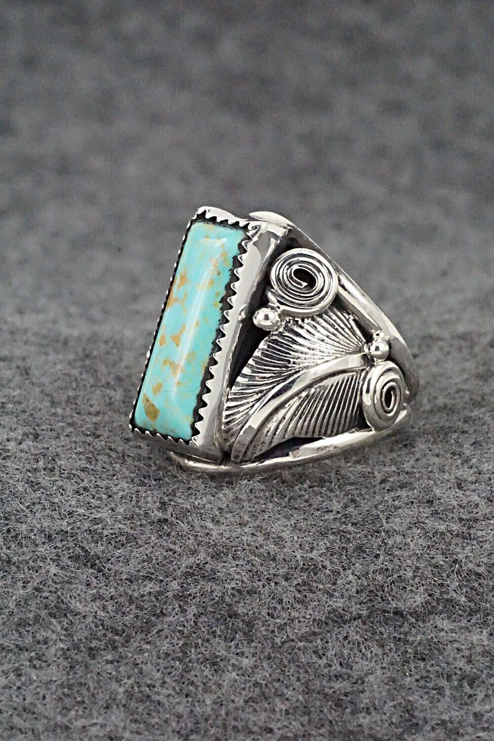 Turquoise & Sterling Silver Ring - Darrell Morgan - Size 8