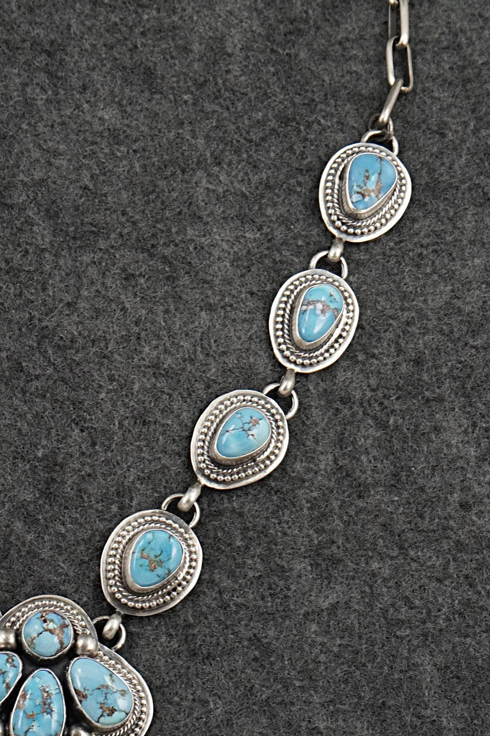 Turquoise & Sterling Silver Necklace and Earrings Set - Kathleen Livingston