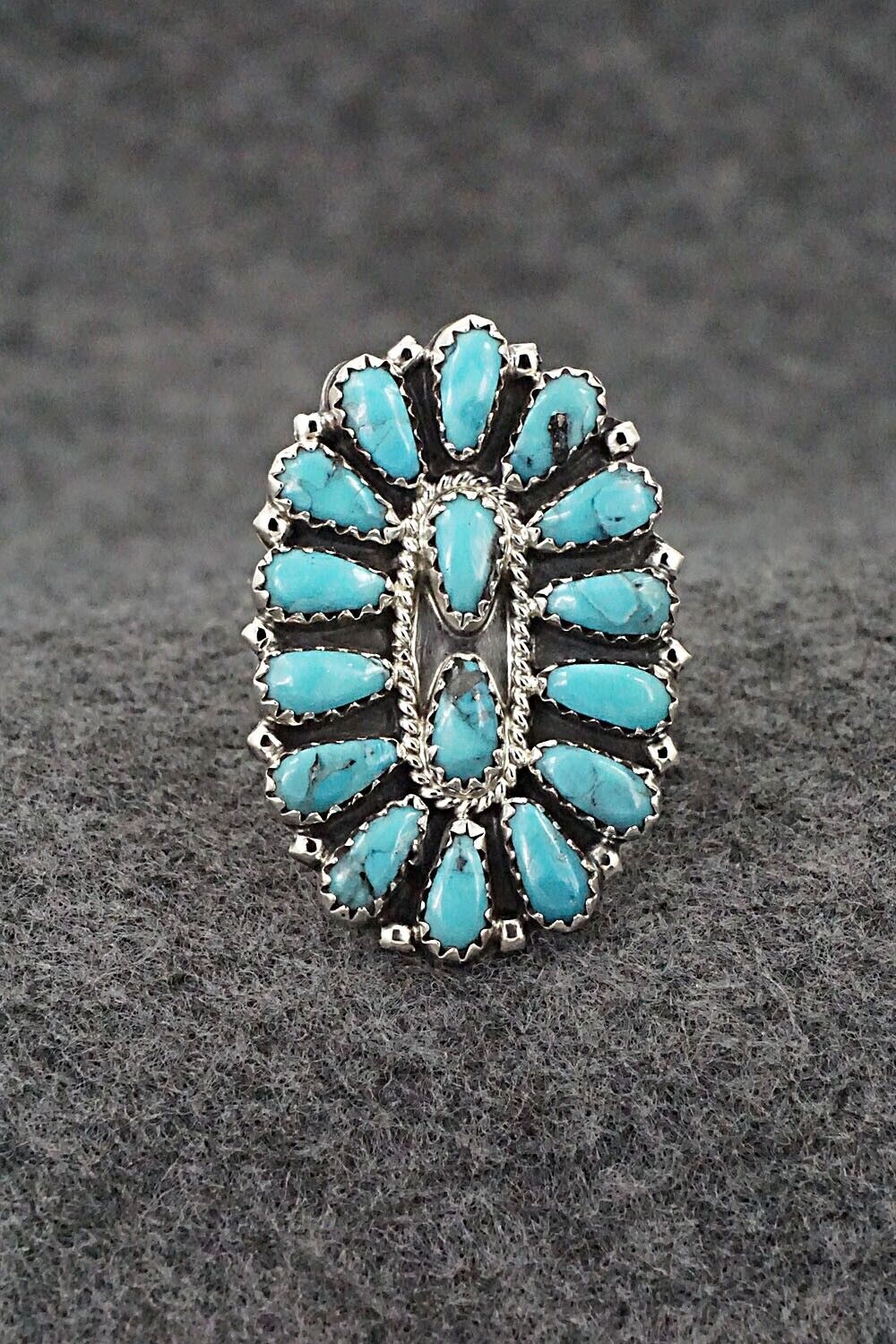 Turquoise & Sterling Silver Ring - Zeita Begay - Size 7.5