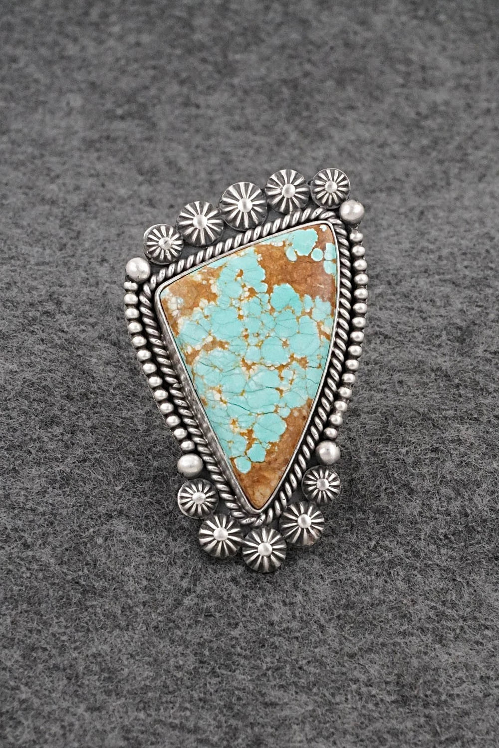 Turquoise & Sterling Silver Ring - Michael Calladitto - Size 8