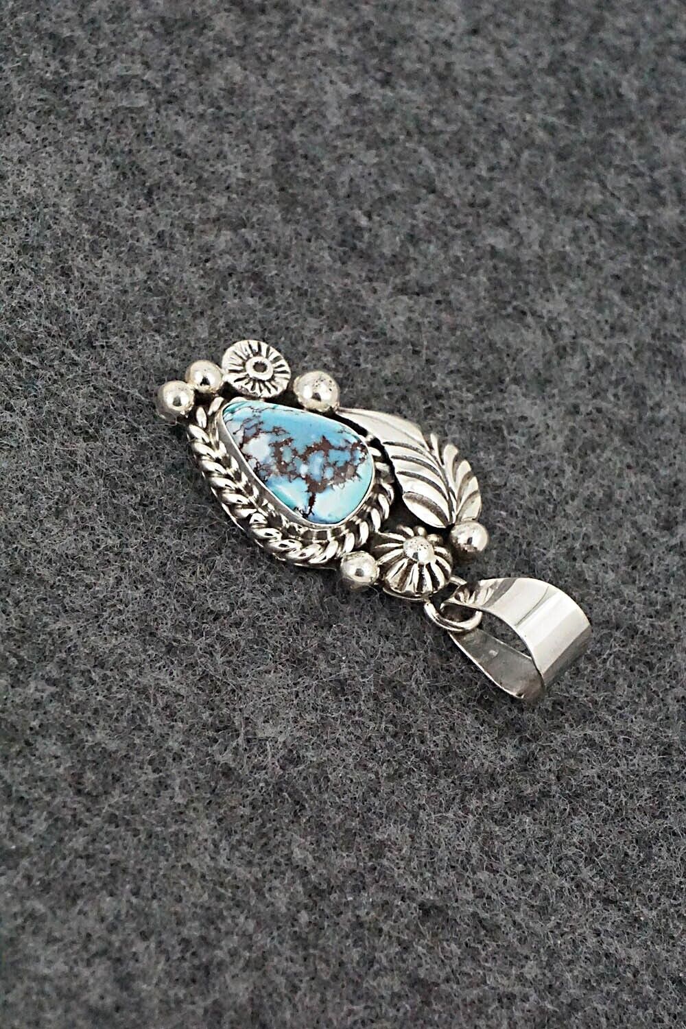 Turquoise & Sterling Silver Pendant - Ella Linkin