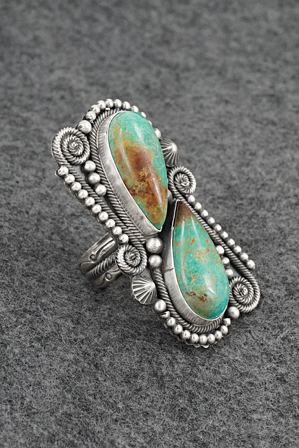 Turquoise & Sterling Silver Ring - Michael Calladitto - Size 8