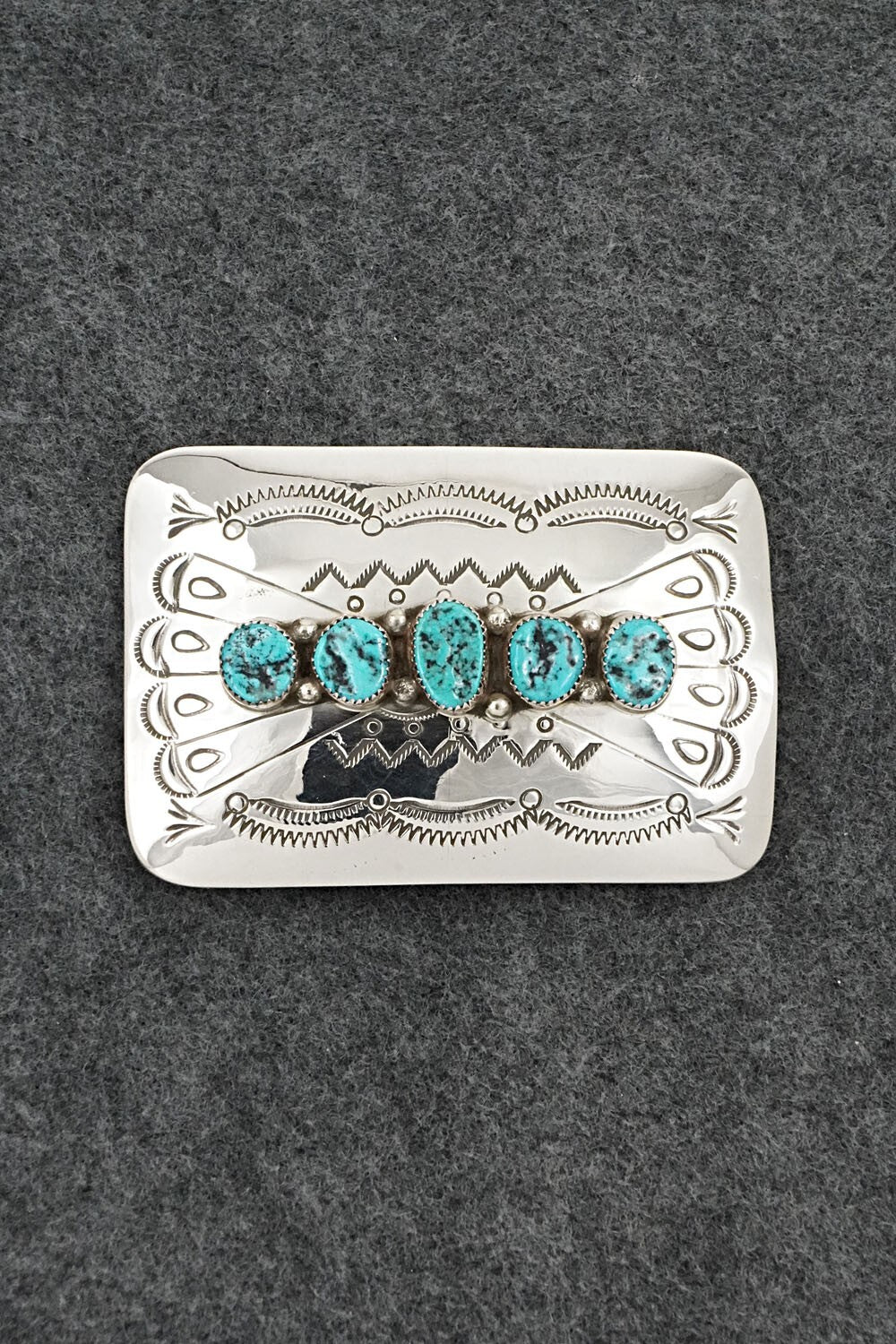 Turquoise & Sterling Silver Belt Buckle - Jolene Begay