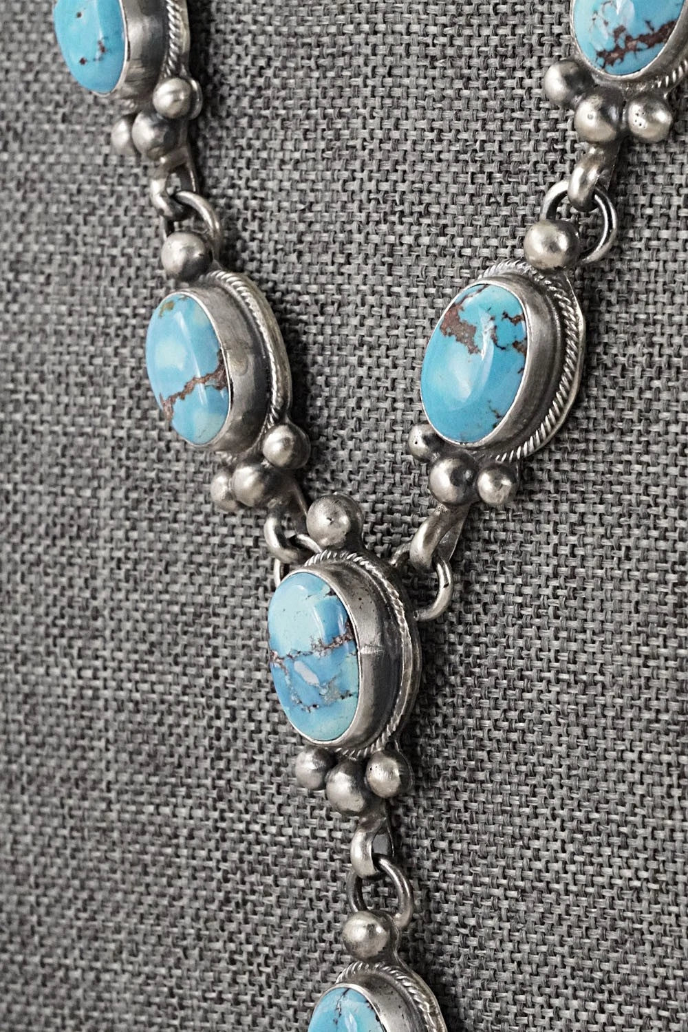 Turquoise & Sterling Silver Necklace and Earrings Set - Kathleen Livingston