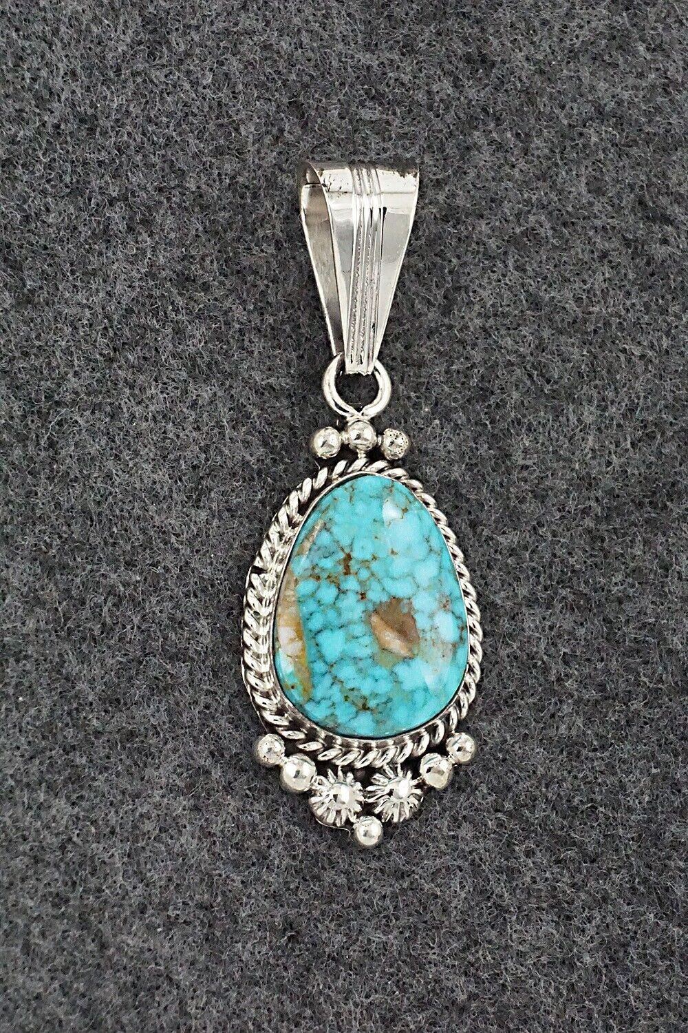 Turquoise & Sterling Silver Pendant - Samuel Yellowhair