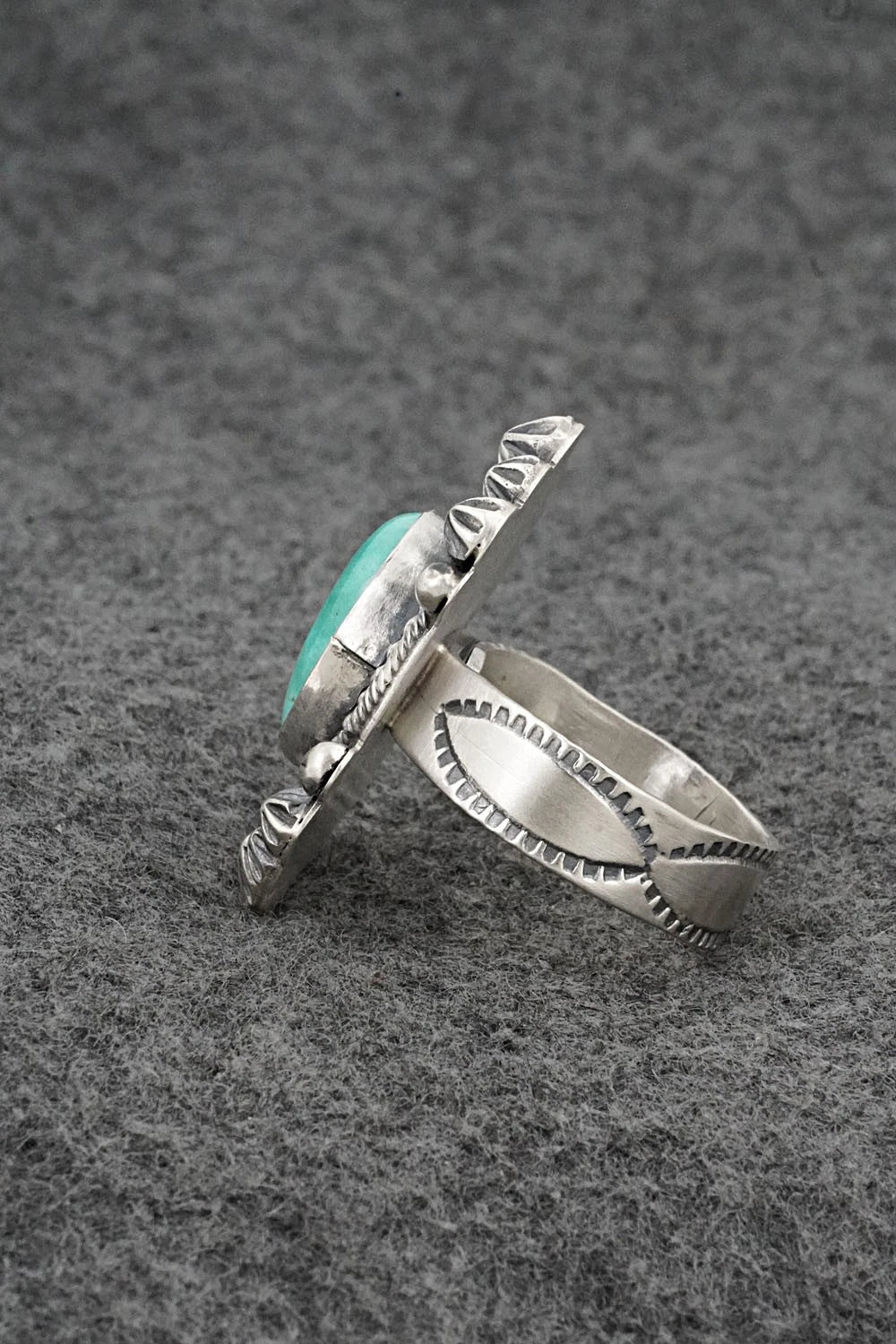 Turquoise & Sterling Silver Ring - Cordell Platero - Size Adjustable