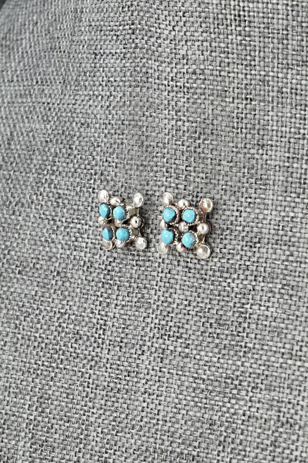 Turquoise & Sterling Silver Earrings - Calvert Lamy