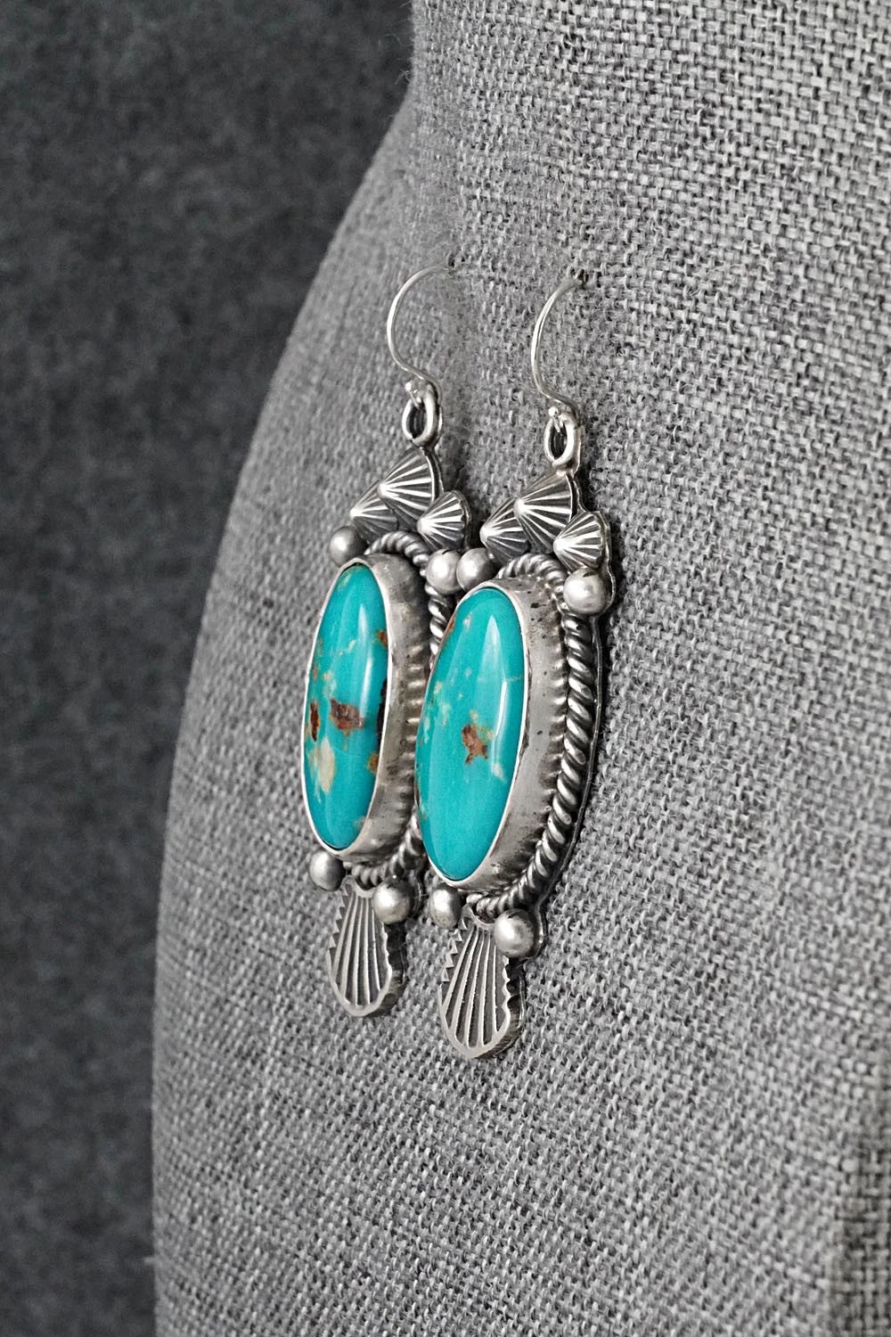 Turquoise & Sterling Silver Earrings - Michael Calladitto
