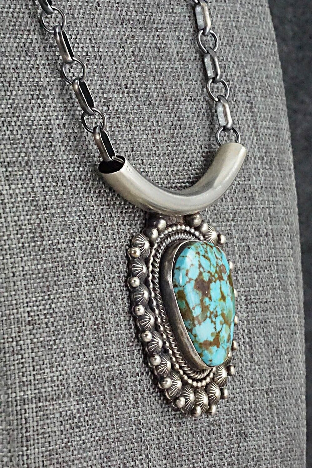 Turquoise & Sterling Silver Necklace - Tom Lewis
