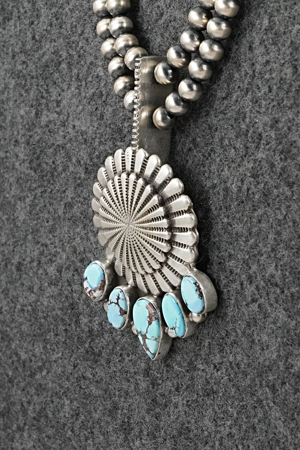 Turquoise & Sterling Silver Necklace - Tom Lewis