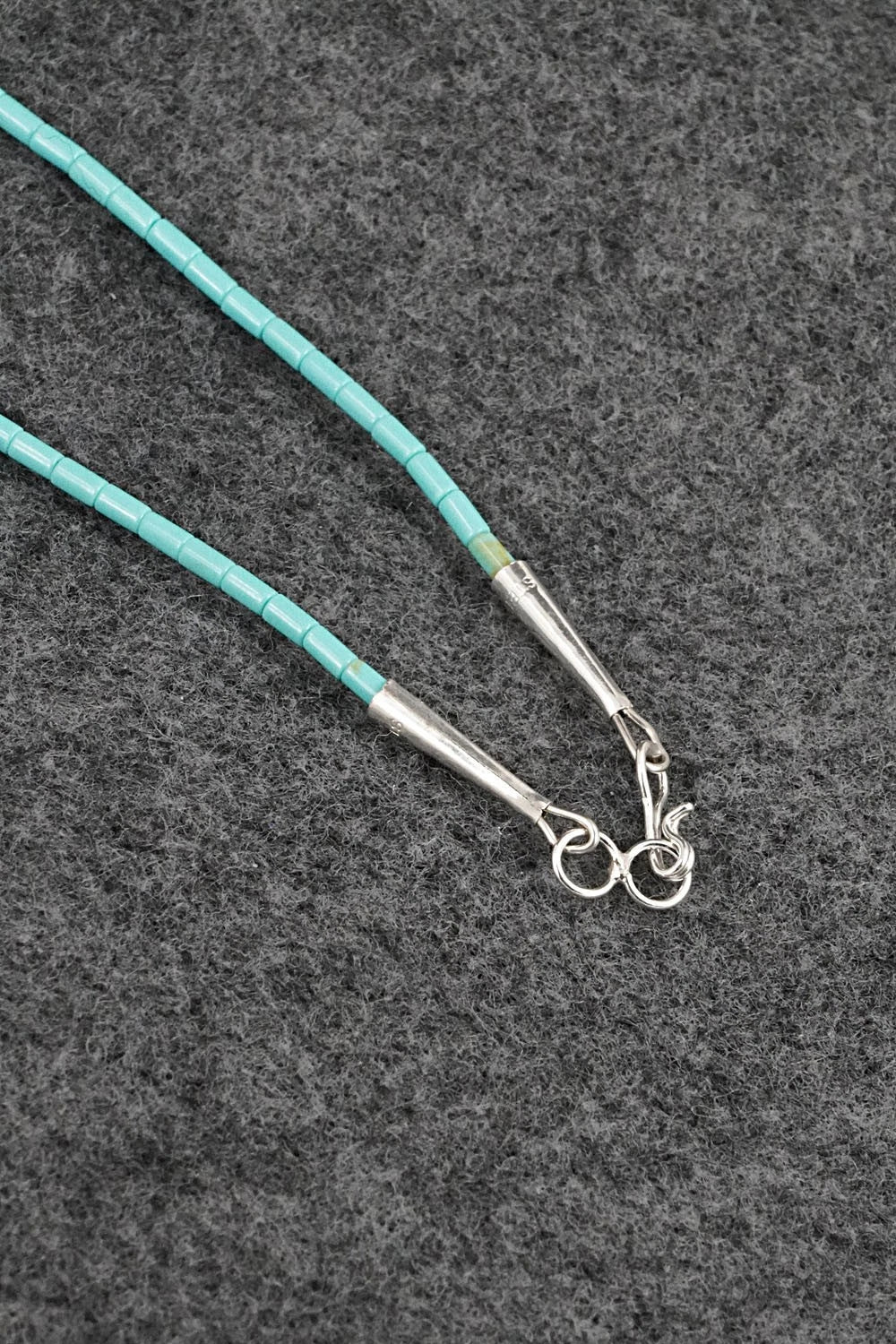 Turquoise Fetish Carving & Sterling Silver Necklace - Hector Goodluck