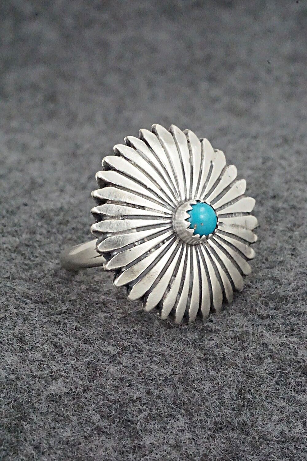 Turquoise & Sterling Silver Ring - Alice Rose Saunders - Size 7.75