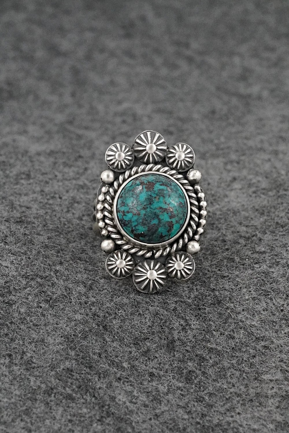 Turquoise & Sterling Silver Ring - Michael Calladitto - Size 8.75