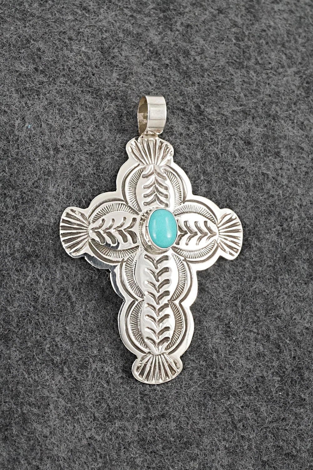 Turquoise & Sterling Silver Pendant - Arnold Blackgoat