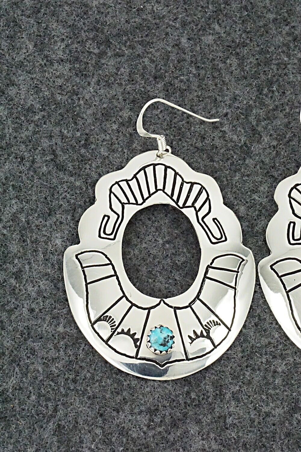 Turquoise & Sterling Silver Earrings - Rosita Singer